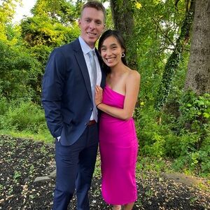 Midi hot pink cut out dress